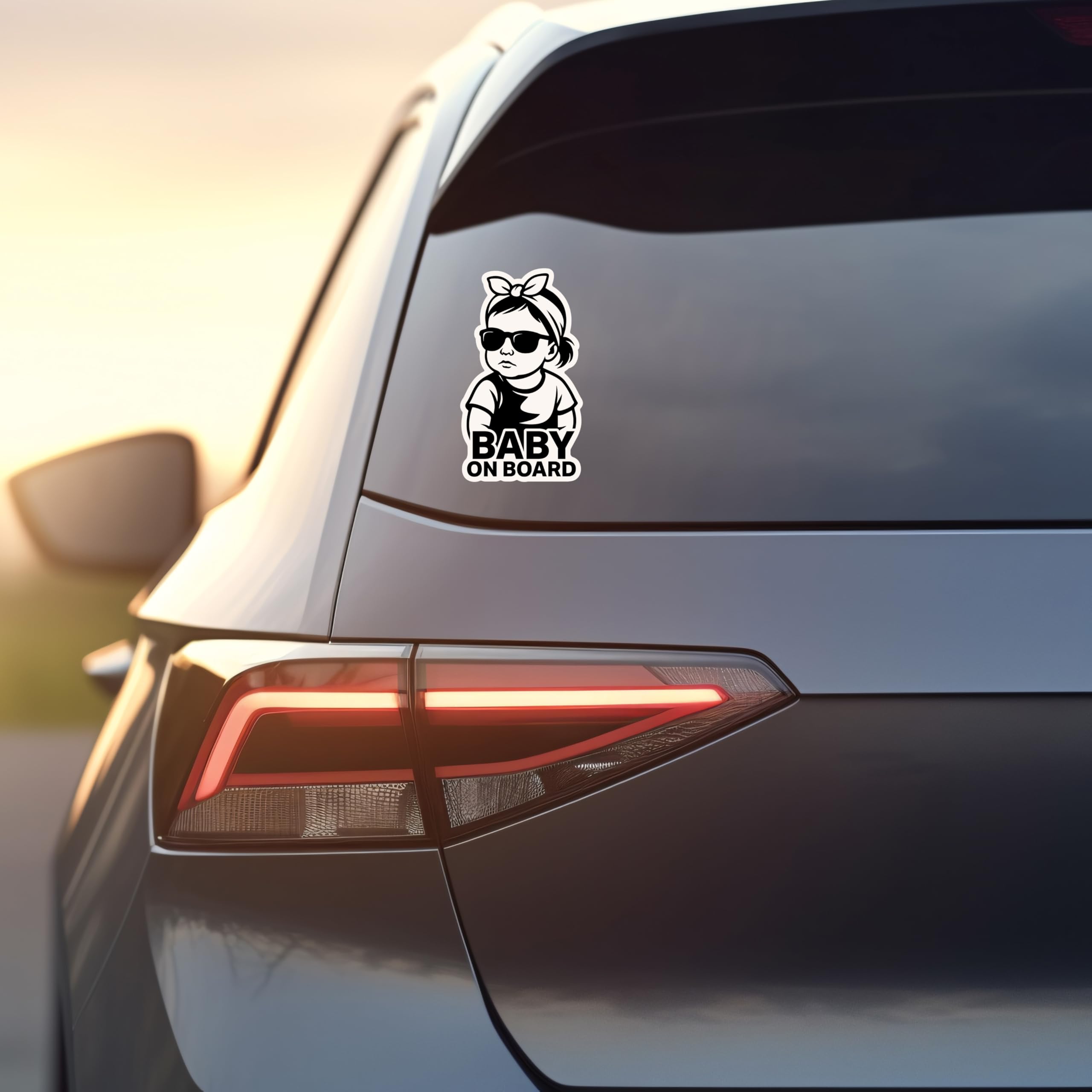 BABY ON BOARD Naklejka samochodowa – wysokiej jakości naklejka winylowa, odporna na warunki atmosferyczne i promieniowanie UV, samoprzylepna, laminowana dla dodatkowej ochrony, odporna na zarysowania