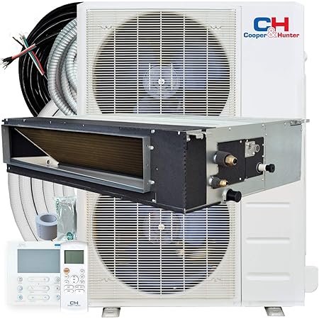 Amazon Com 48 000 Btu Ducted Mini Split Air Conditioner Concealed Duct Heat Pump Unit 208 230v Including 25ft Installation Kit Home Kitchen