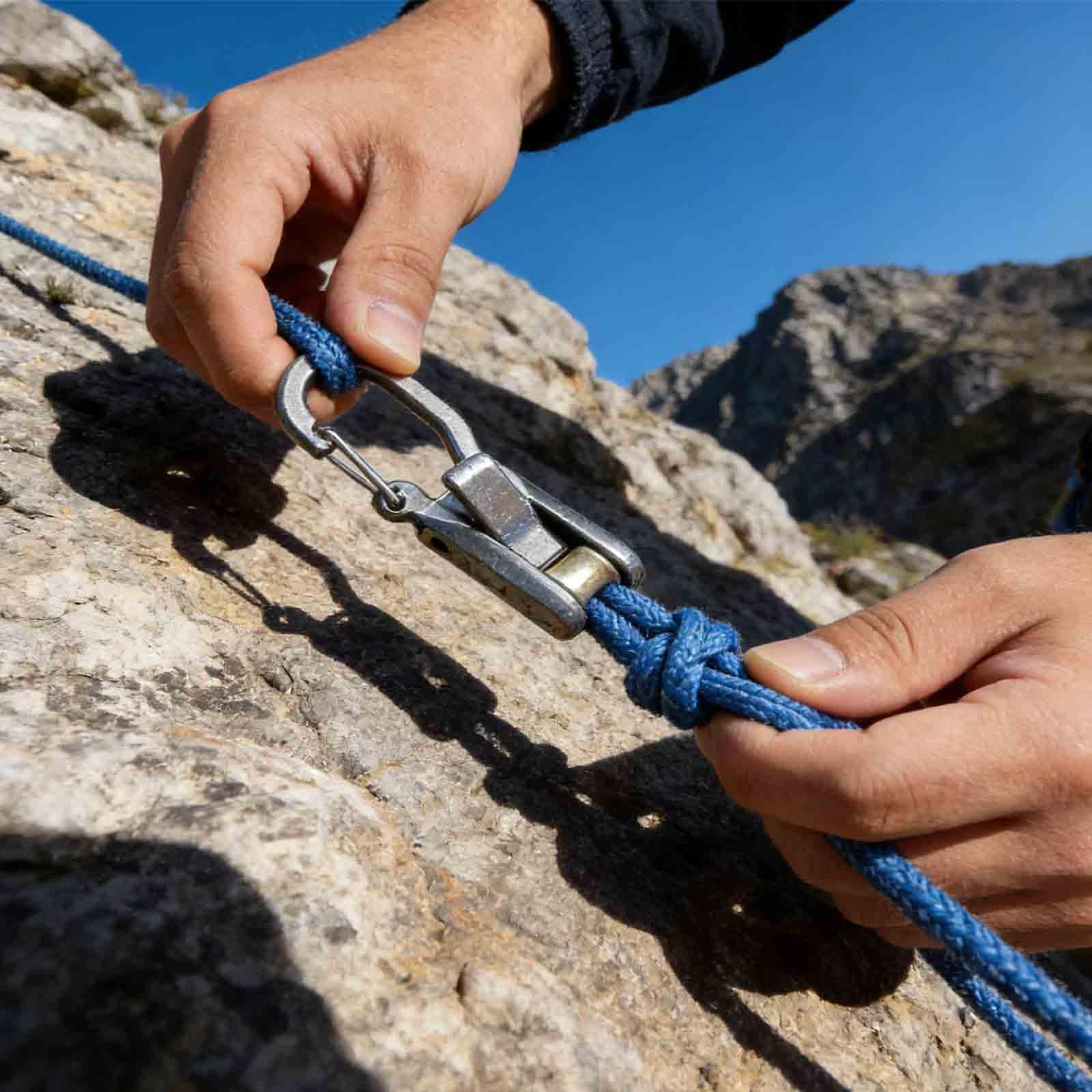 Rope Roller Cam Lock Tensioner, corde avec tensioner à rouleau pour typage facile et sûr, outil de camping et de bateau avec boucle de verrouillage, ajusteur de tie-tire-bas d'extérieur (2 cordes et 6