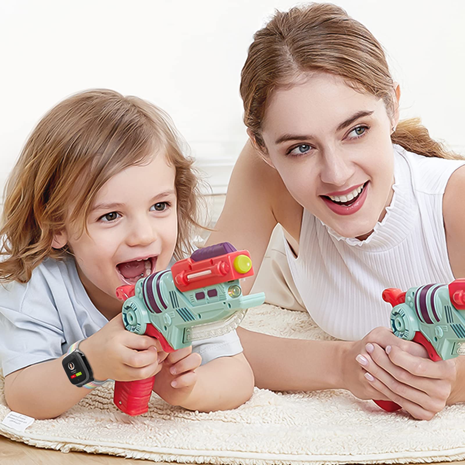 Correa Compatible con Xplora X5 /XGO 2/XGO 3, orrea de Reloj Deportivo de Nailon de Repuesto Ajustable y Transpirable para Niños y Niñas Compatible con Xplora X5 Play/XGO2/XGO3, Arco Iris