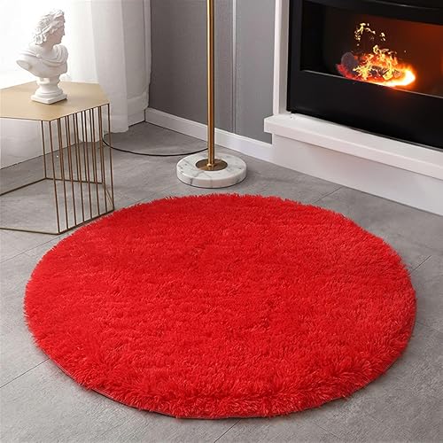 SK Studio Alfombras redondas para dormitorio, suaves y esponjosas, antideslizantes, grandes para sala de estar, dormitorio, habitación de los niños,