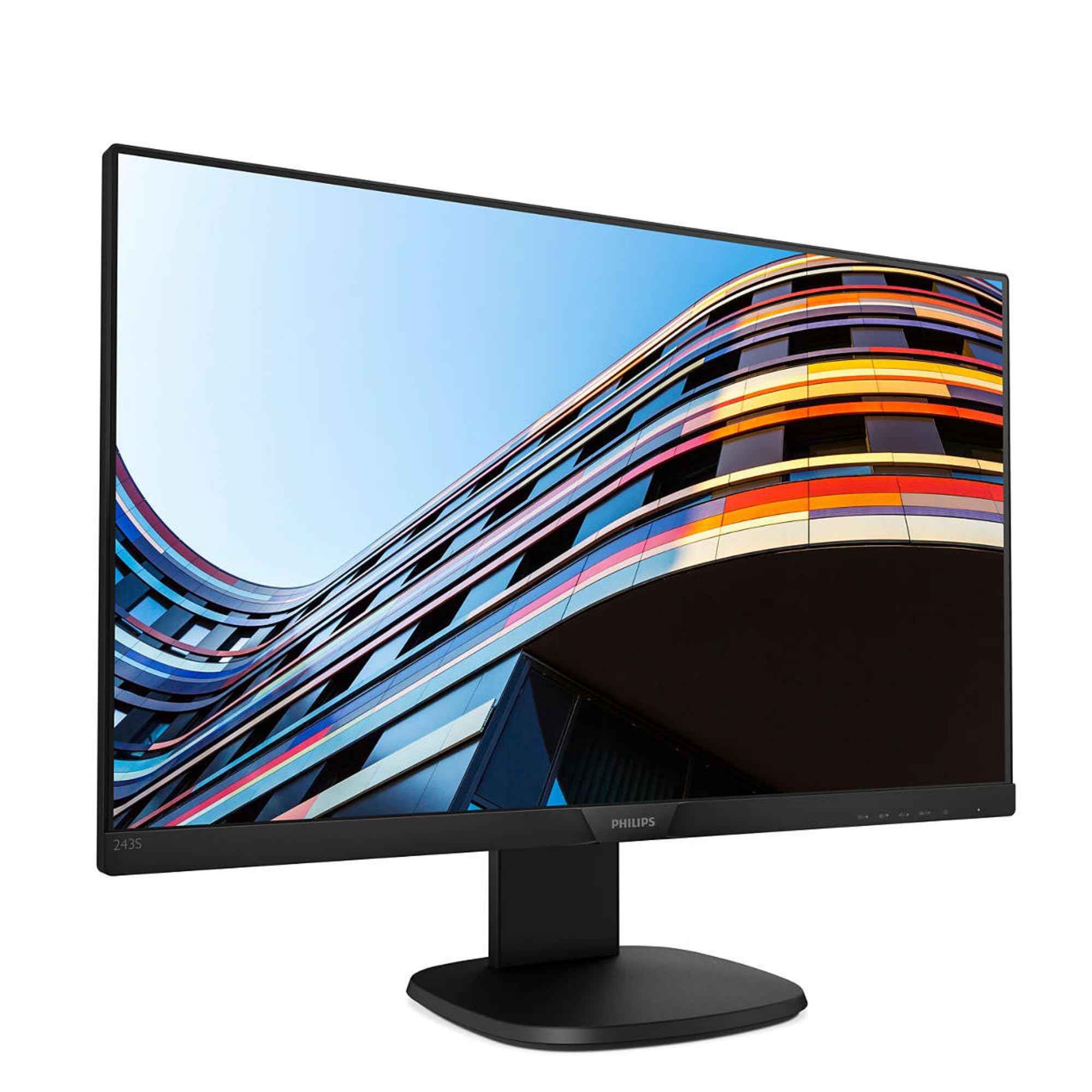 Philips 243S7EHMB Monitor 24" LED IPS, Full HD, 3 Side Frameless, Regolabile in Altezza, Girevole, Pivot, Inclinabile, Casse Audio Integrate, Softblue Protezione Occhi, HDMI, VGA, Vesa, Nero