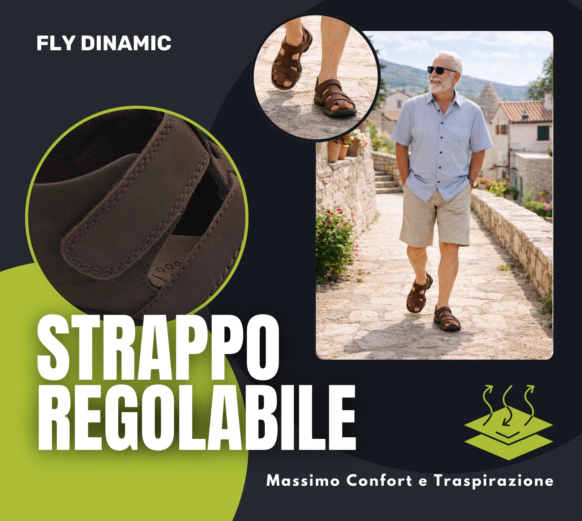 Sandali Uomo Chiusi Sportivi in Vera Pelle, Scarpe Estive in Cuoio, Sandalo Mare Città e Trekking, Produzione Artigianale