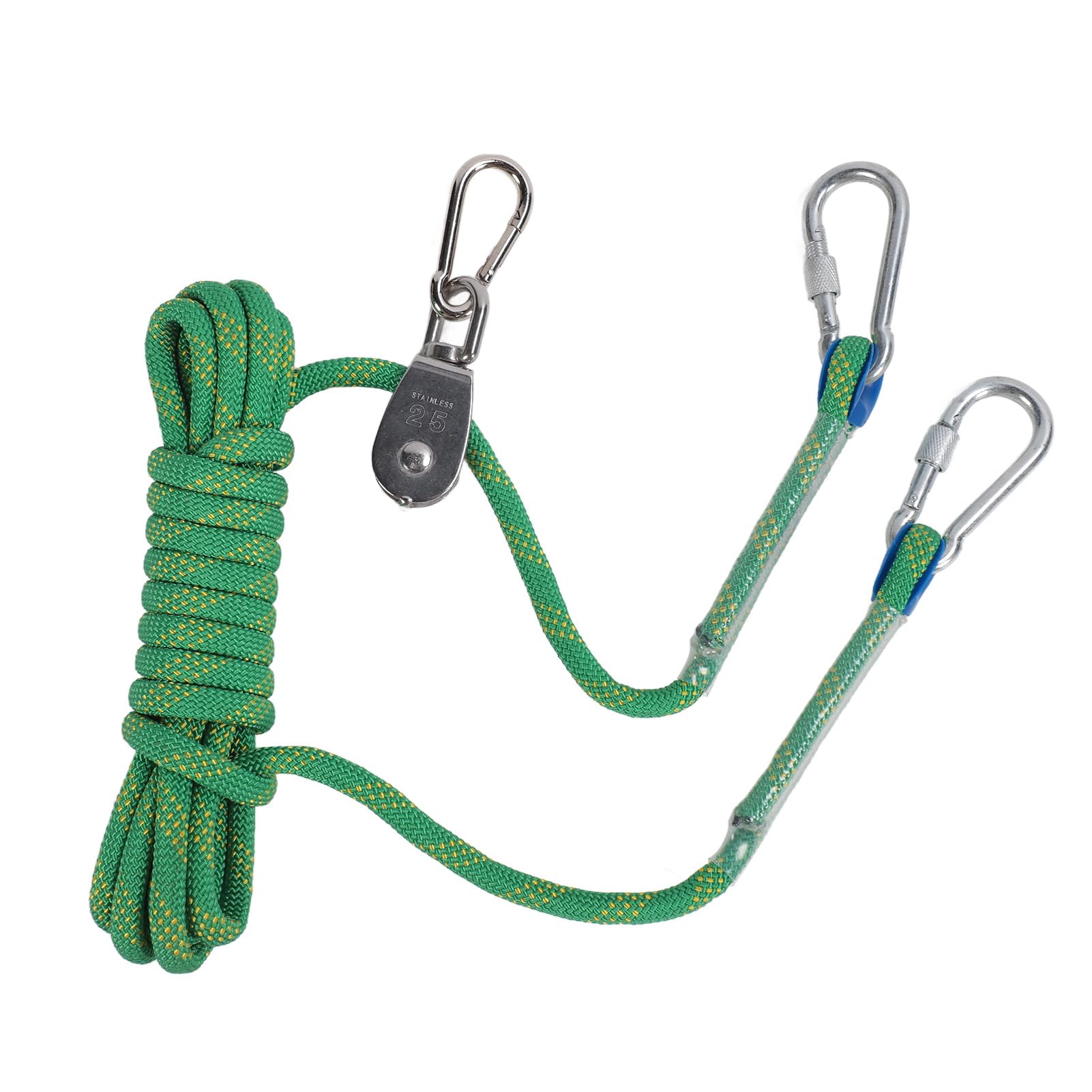 Cavo per Legare Cani, Cavo per Corridori Cani 16,4 Piedi Puleggia Rotante a 360 Gradi Riflettente per Campeggio in Giardino (GREEN)