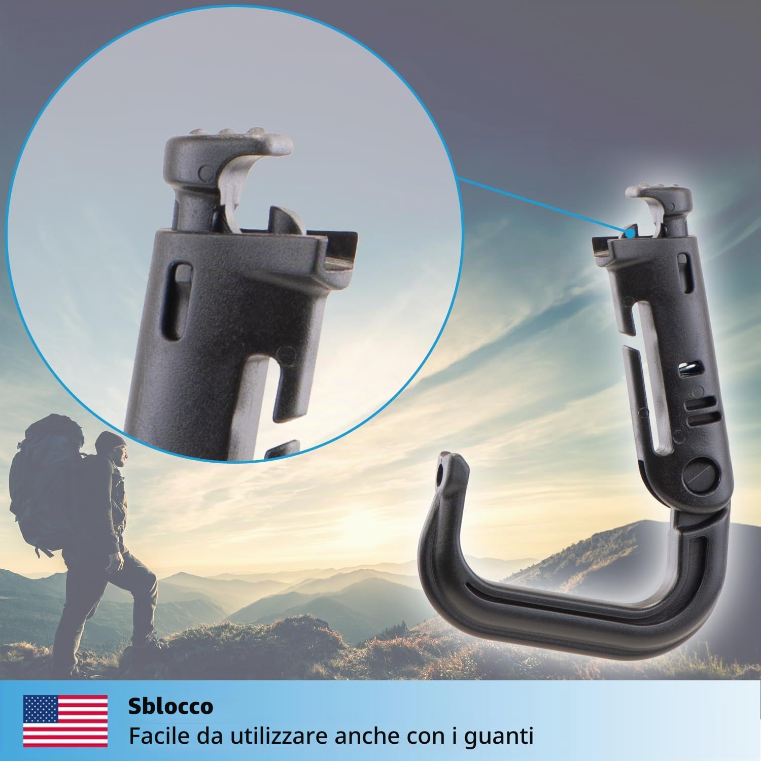 valonic 4 Pezzi D-ring Molle Tattico Cinghia Con Fibbia Di Chiusura Moschettone