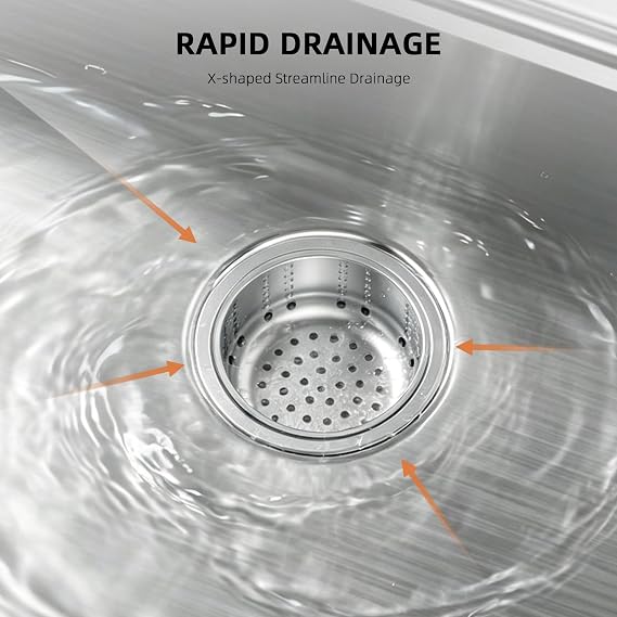 Bonnlo 33Inch Top mount Kitchen Sink Drop-in, Farmhouse Kitchen Sink with Sink Protector 18 Gauge, Workstation Sink, Stainless Steel Single Bowl Kitchen Sinks for RV, Travel Trailer, Garage, 33x22x9