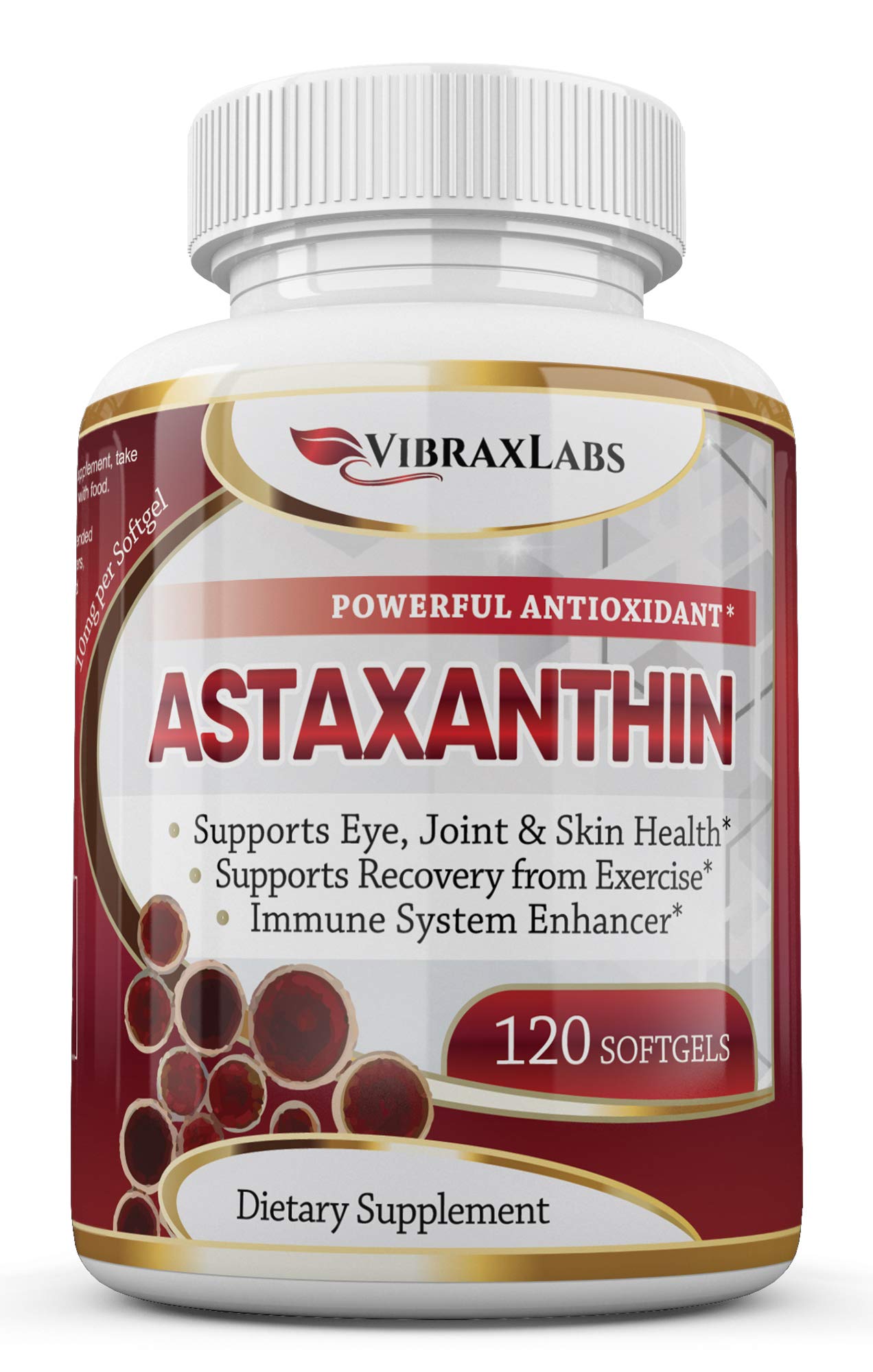 Astaxanthin 10mg Supplement / Best Pure Antioxidant from Microalgae