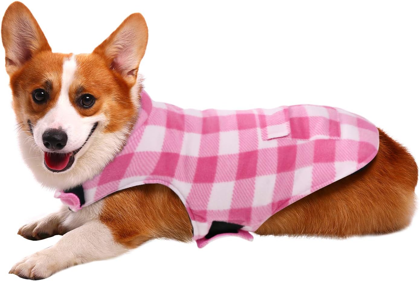 ASENKU Dog Winter Coat, Dog Fleece Jacket Plaid Reversible Dog Vest Waterproof Windproof Cold Weather Dog Clothes Pet Apparel for Small Medium Large Dogs (S, Pink) : Pet Supplies