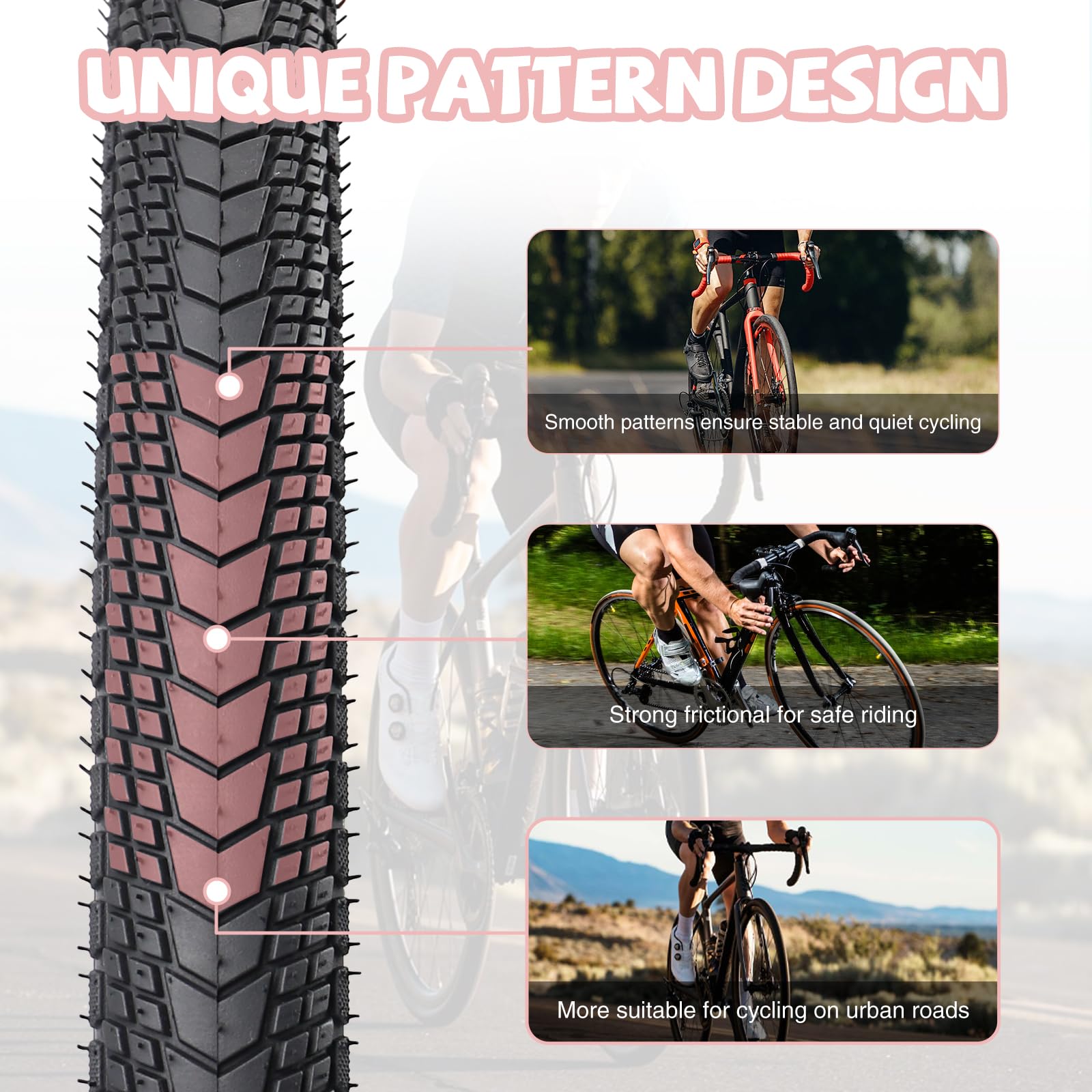MEGHNA Pneu de vélo 26 pouces 26 x 1,75 (44-559) + 2 chambres à air AV48 mm + 2 démonte-pneus – Kit de pneus de vélo pour vélo de ville, VTT, vélo de trekking, vélo jeune, vélo pliant