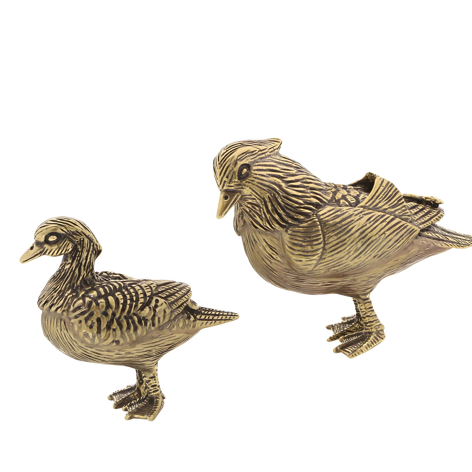 Hredyqw Adorable Cartoon Mandarins Ducks Metal Handmade Figurines Small Ornament Perfect for Desktop and Garden