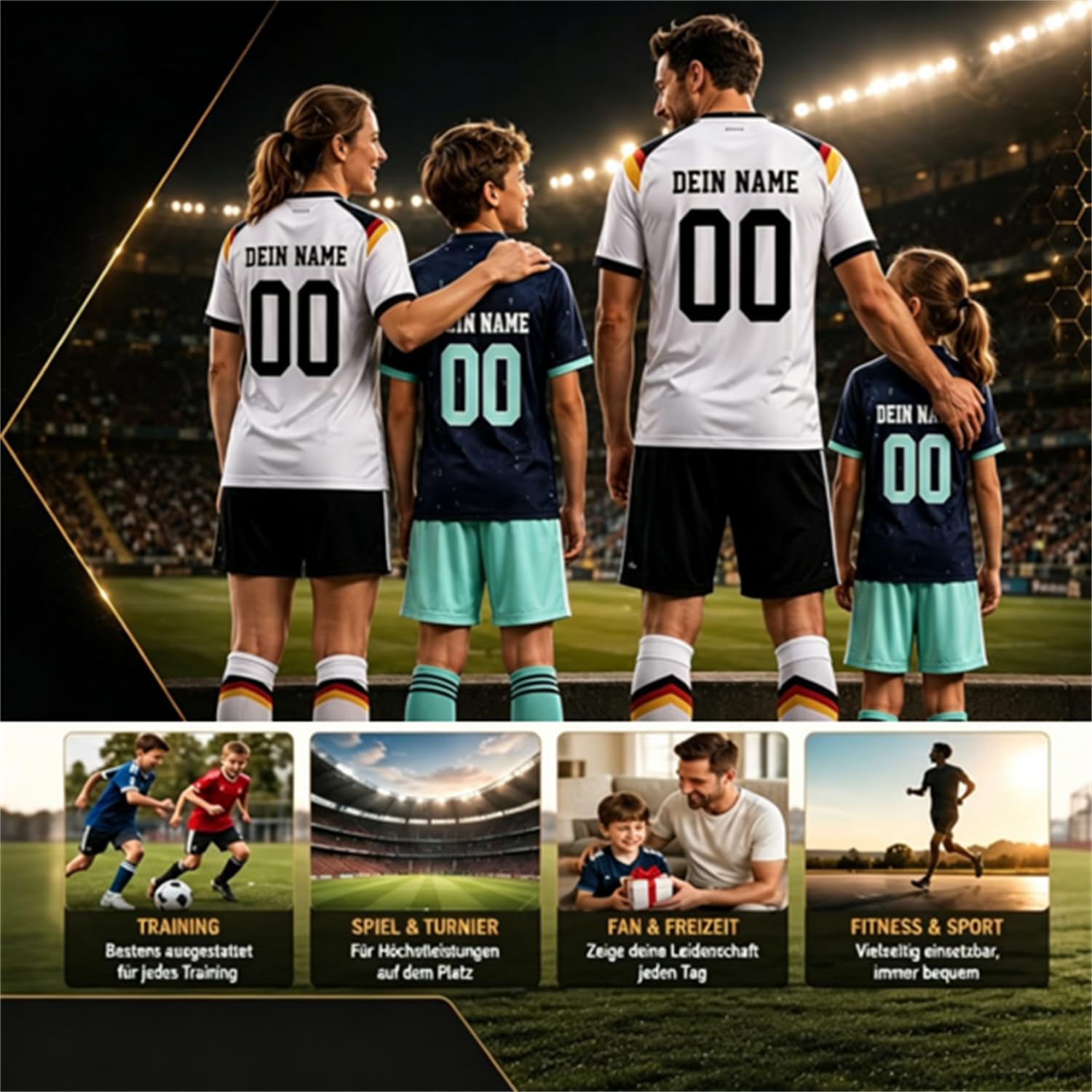 2026 Fußball Trikot Personalisiert mit Eigenem Namen und Nummer Fussballtrikot für Kinder Erwachsene Heim- Auswärtstrikots Fussball Trikot Set mit Football T-Shirt, Shorts, Socken
