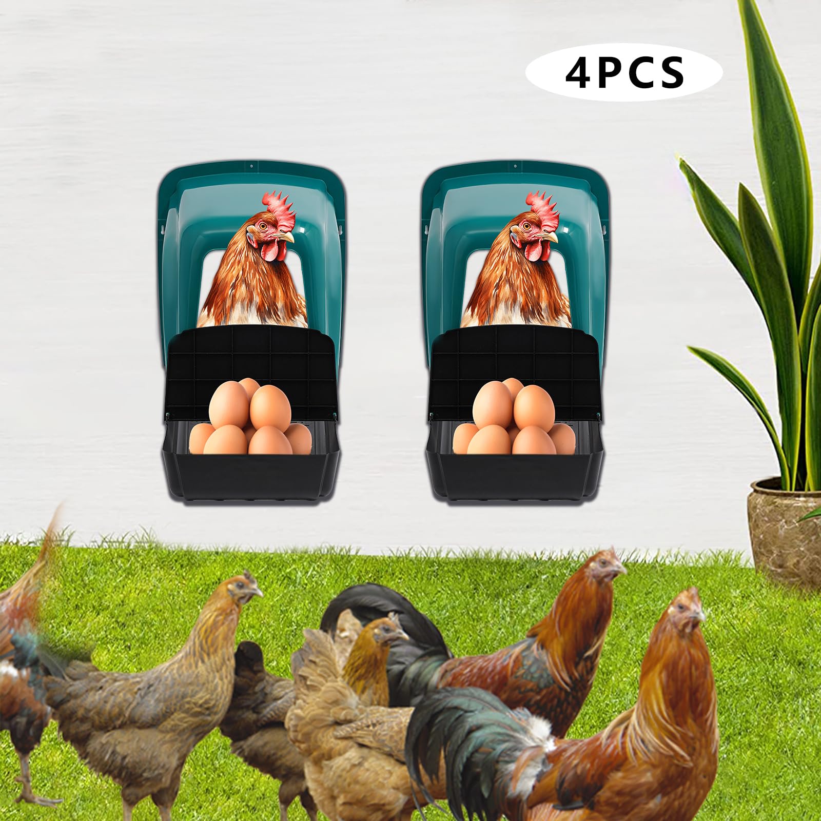 Pajarera nido con cámara para pájaros al aire libre, resistente a la intemperie, para colgar, protección contra pájaros carpinteros, con 4 cajas nido para varias gallinas. Fácil montaje, adecuado para