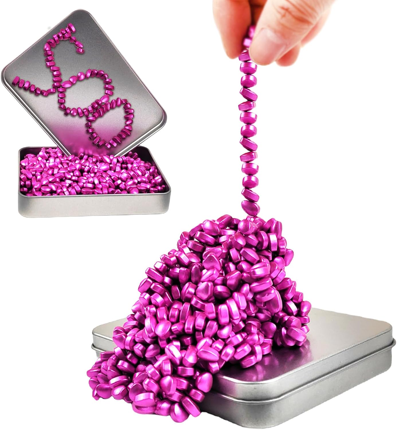 Magnetic Ferrite Putty Rock, More Than 500 Mini Weak Magnet Smooth Ferrite Pebbles, Small Magnetic Beads Fidget Adults Toys for Office,Tiny Magnet Balls Fidget Toys for Adults and ADHD