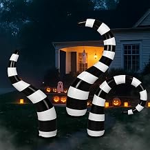 Retisee 3 PCS Halloween Inflatable Snake Decoration, Black & White