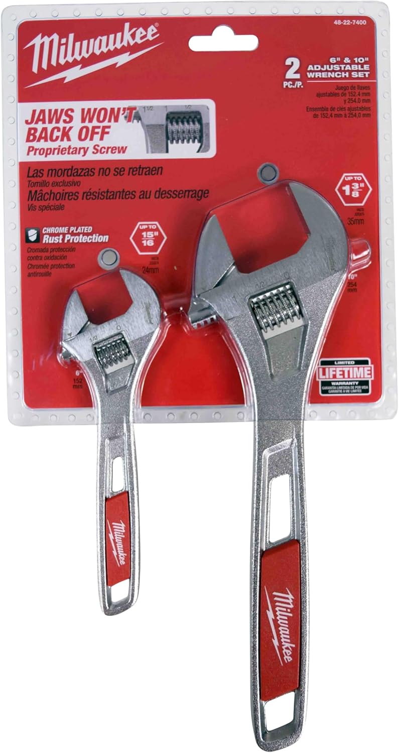 Milwaukee 48-22-7400 6 in. & 10 in. Adjustable Wrench Set