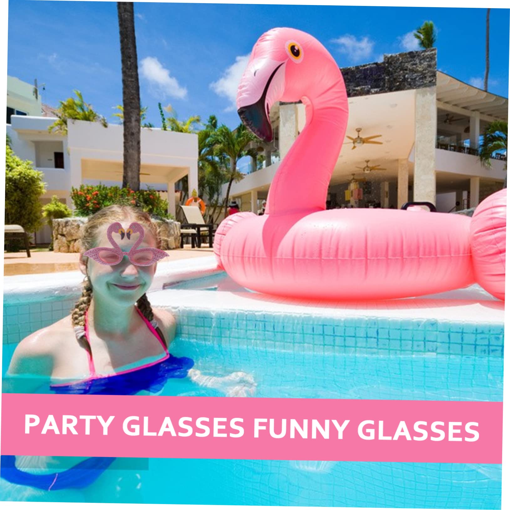 YSJCHEBS Lunettes de flamant rose 1 pièce et bandeau de flamant rose de 1 pièce, lunettes décoratives, couvre-chef amusant, couvre-chef de fête, couvre-chef créatif, accessoires de cosplay