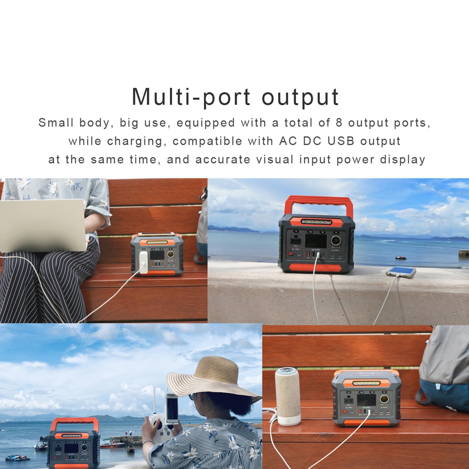 Station de Recharge d'urgence 300 W pour la Maison, Portable, Autonome, pour Les Voyages et Les activités de Plein air. Alimentation de Secours Mobile.
