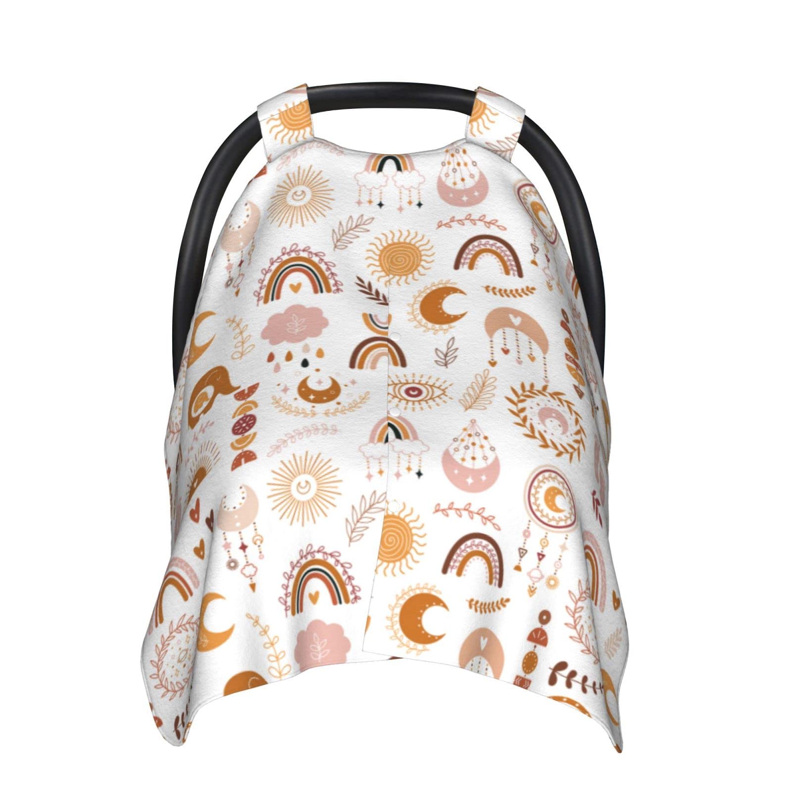 Boho Baby Car Seat Canopy Cover, Nursing Cover for Newborn, Boho Baby Stuff Stroller Cover for All Seasons