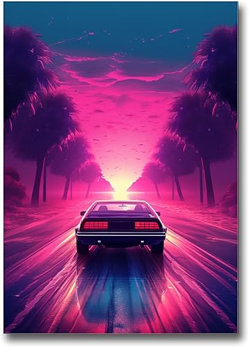 Unique Synthwave Style Retro Art, 80s style art, framed poster print, guest room art, cool living room art, Art Decor, poster disponible en Yaxa Colombia