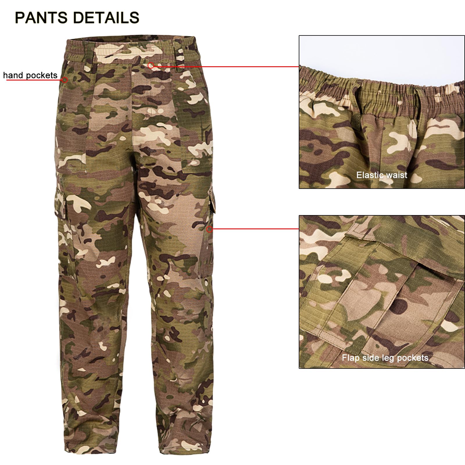 Dzieci Sport Odzież taktyczna Zestawy Kurtka i spodnie Airsoft Military Kamuflaż Wiosna Lato Jesień Piesze wycieczki Polowanie Camping Walka dla Chłopca Dziewczyny