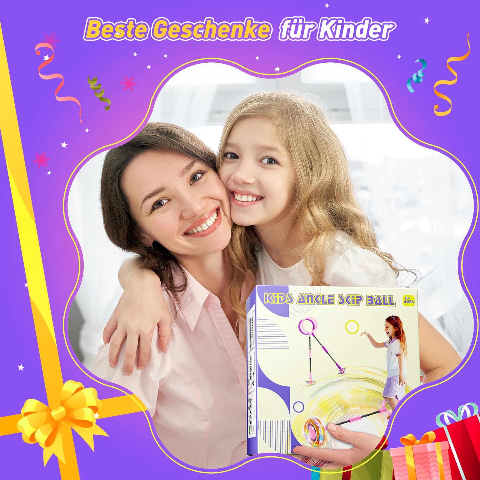 Hot Bee Kinder Blinkender Springring Fußkreisel mit Zähler, Timerzähler, Kalorienzähler Spielzeug Geschenke für Mädchen 6 7 8 9 10 11 Jahre, Aufladbare Swing Wheel, Weihnachten, Geburtstag Lila