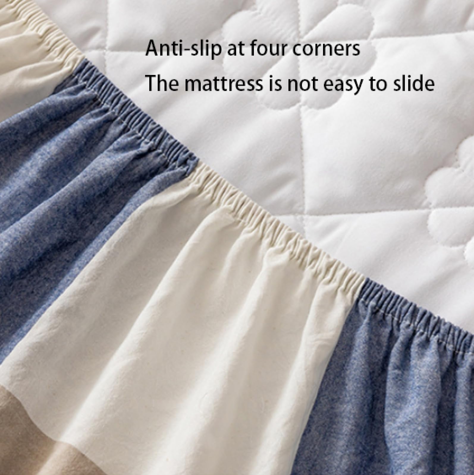 FCLDESHOP Drap de Lit Protège Matelas,Draps-Housses matelassés en Coton,Couvre-lit à Carreaux antidérapants, Doux pour la Peau, pour Chambre à Coucher, Maison de Vacances, Kaki, 180 x 200 cm + 26 cm