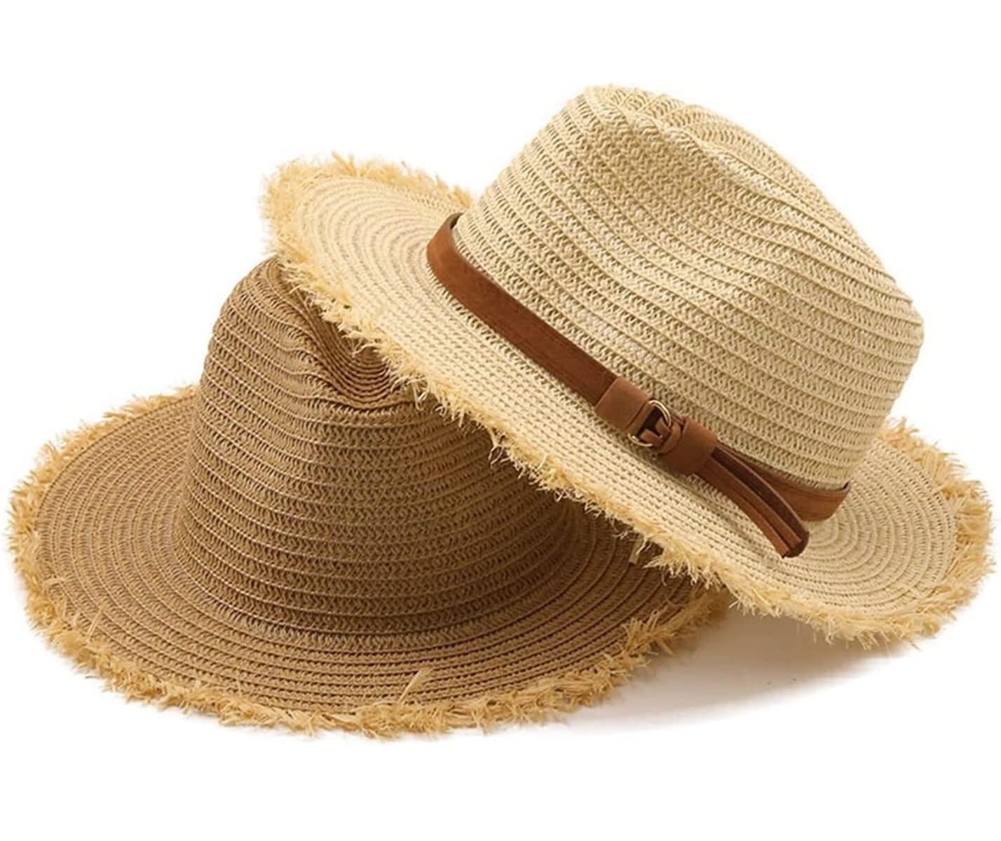Cappello da Viaggio Cappelli Estivi Cappello di Paglia Panama da Donna Fedora Beach Vacation Sole A Tesa Larga per Vacanze Estive