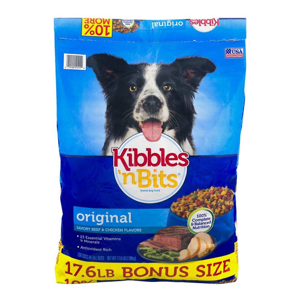 Kibbles 'n Bits Original Savory Beef and Chicken Dry Dog Food (17.6 Lb) Made in USA