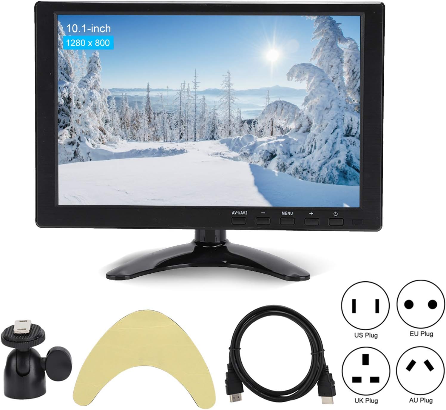 Bewinner Display LCD HD da 10,1 Pollici, Monitor Universale 1280x800 16:10, Supporto 1080P/HDMI/VGA/AV/BNC, Monitor Multifunzione LCD TFT a 130 ° per Raspberry Pi/X-box/360/PS4/CCTV(UE) Bewinner Display LCD HD da 10,1 Pollici, Monitor Universale 1280x800 16:10, Supporto 1080P/HDMI/VGA/AV/BNC, Monitor Multifunzione LCD TFT a 130 ° per Raspberry Pi/X-box/360/PS4/CCTV(UE)