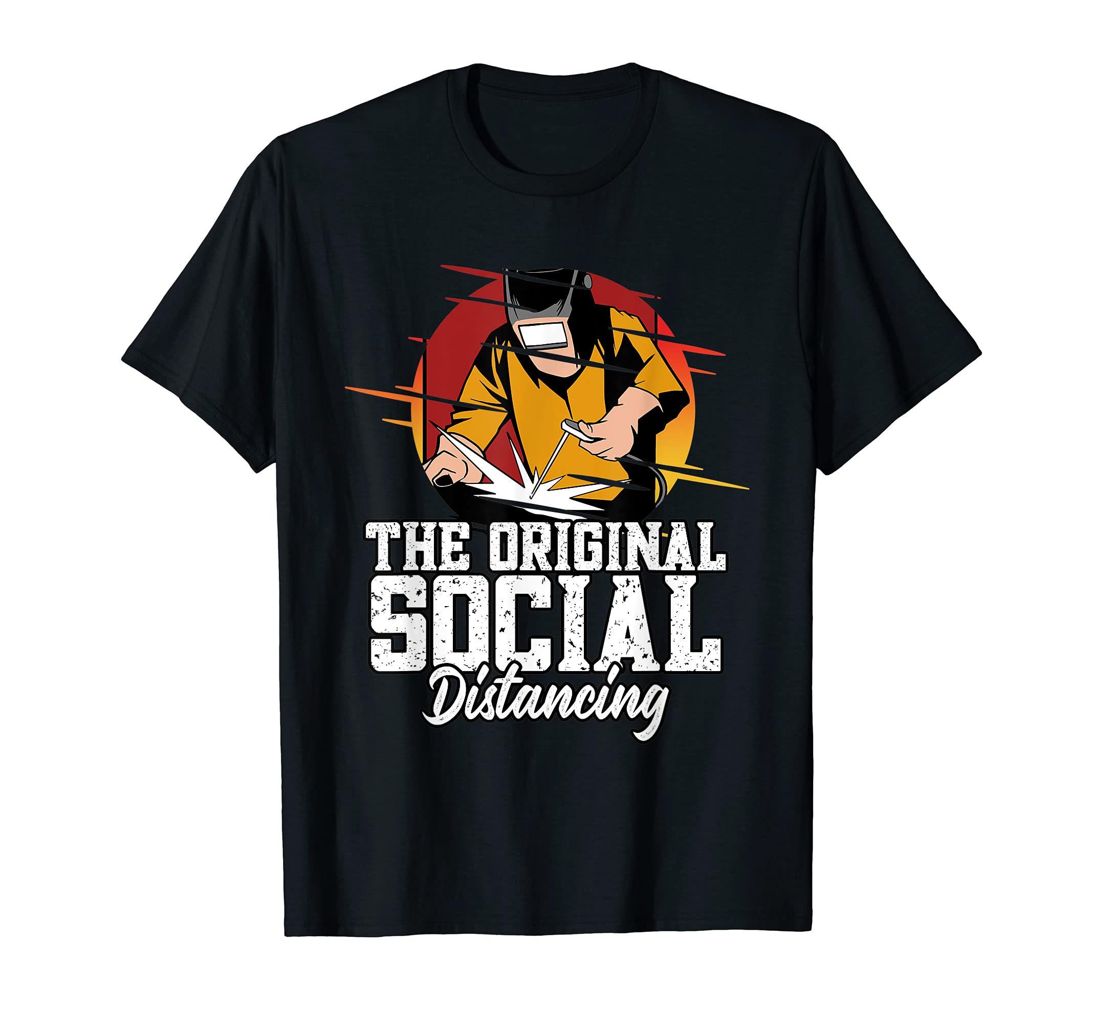 Mens Funny Welder The Original Distancing Welding Weld T-Shirt, Black