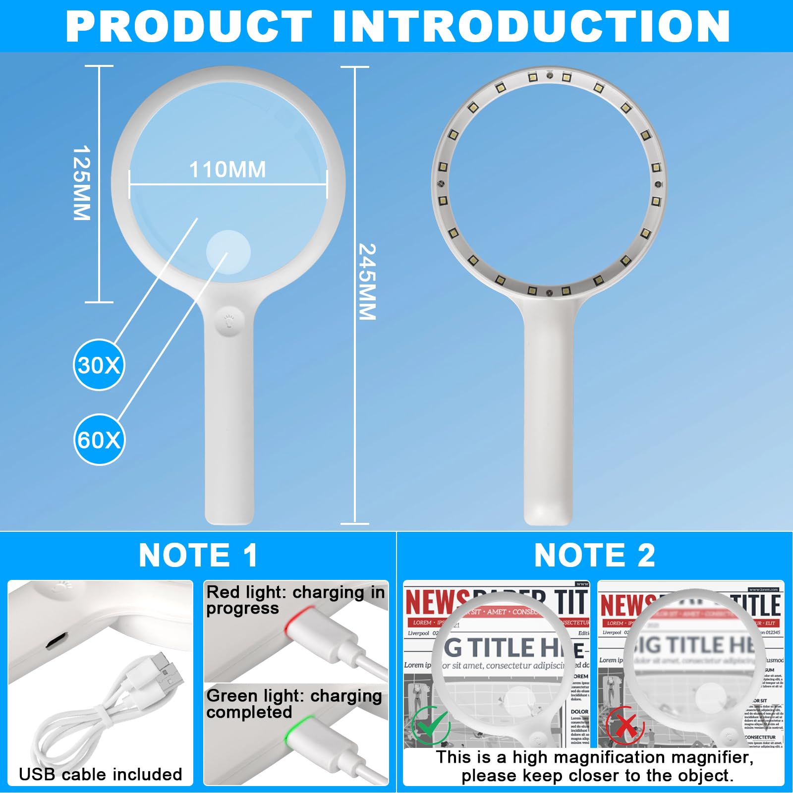 Lente D'ingrandimento 30x Pieghevole - Per Gioielli, Monete, Orologi, Compatta E Professionale (2 Pezzi) - Foto 8