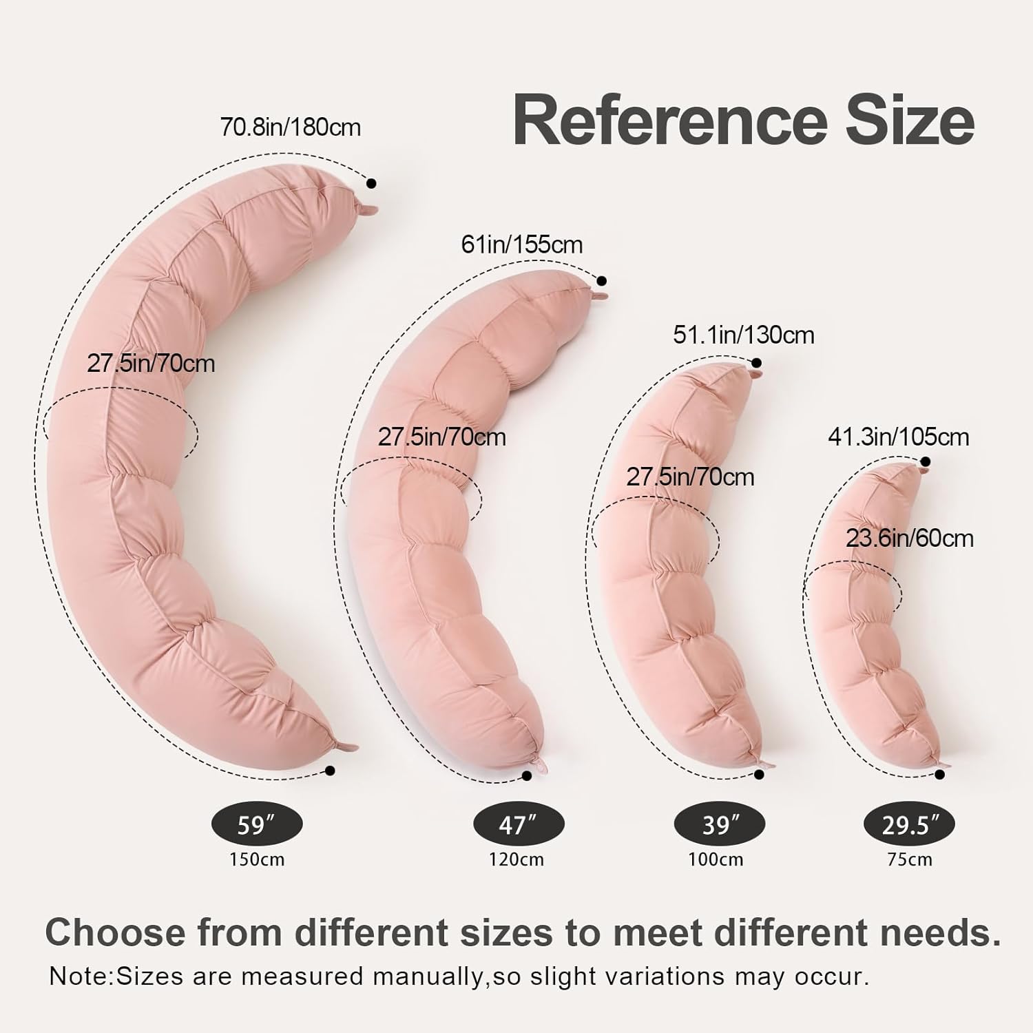 peallow(pat. pend) – long round body pillow for adults, bolster pillow for sleeping, soft and supportive pillow for sleeping & lumbar support (soft pastel pink, 39") soft pastel pink 39"