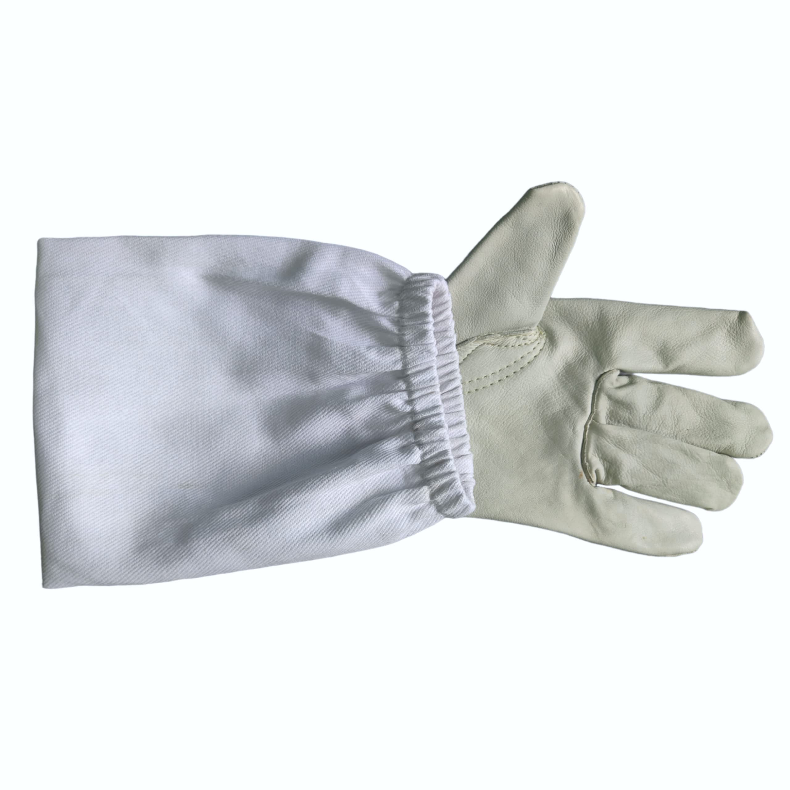 RAHBAN Beekeeping Protective Gloves Pair - Breathable Fabric Leather Gloves with Elastic cuffs – Anti Bee Sting Beekeeper Gloves - Image 7 thumbnail