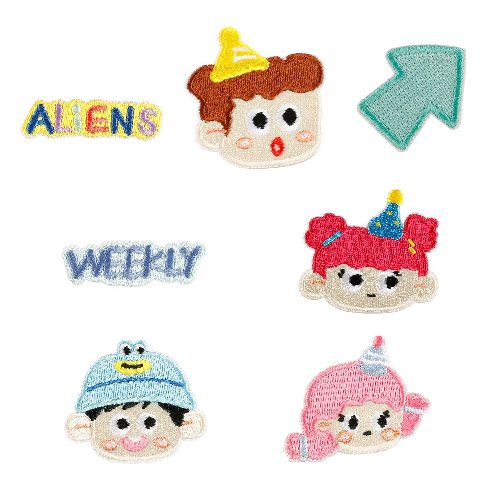 Buxuaaaa 9 Pcs Embroidered Patches Sew on Patches Cartoon Boy Iron on Clothing Little Girl Sewing