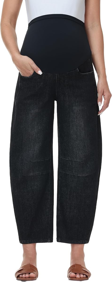 Pantalones vaqueros premamá con pernera ancha