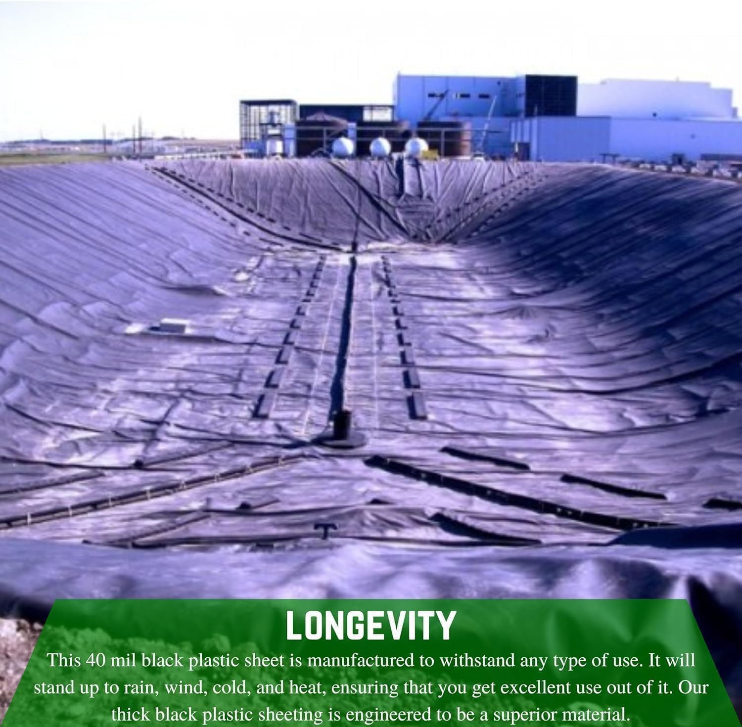 Farm Plastic Supply - Black Plastic Sheeting - 40 mil - Black Plastic Tarp, Polyethylene Vapor Barrier Sheeting, Painters Tarp, Roll of Heavy Duty Polyethylene (40 mil - 25' x 100')