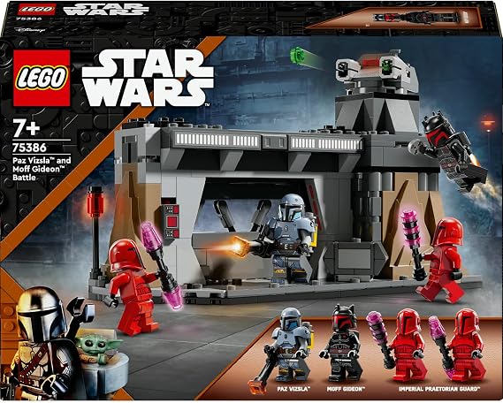 LEGO Star Wars: The Mandalorian Paz Vizsla and the Battle of Moff Gideon 75386 – Toy Making Set with 4 Minifigures for Girls and Boys 7 Years Old and Over, Birthday Gift for Kids (289 Pieces)