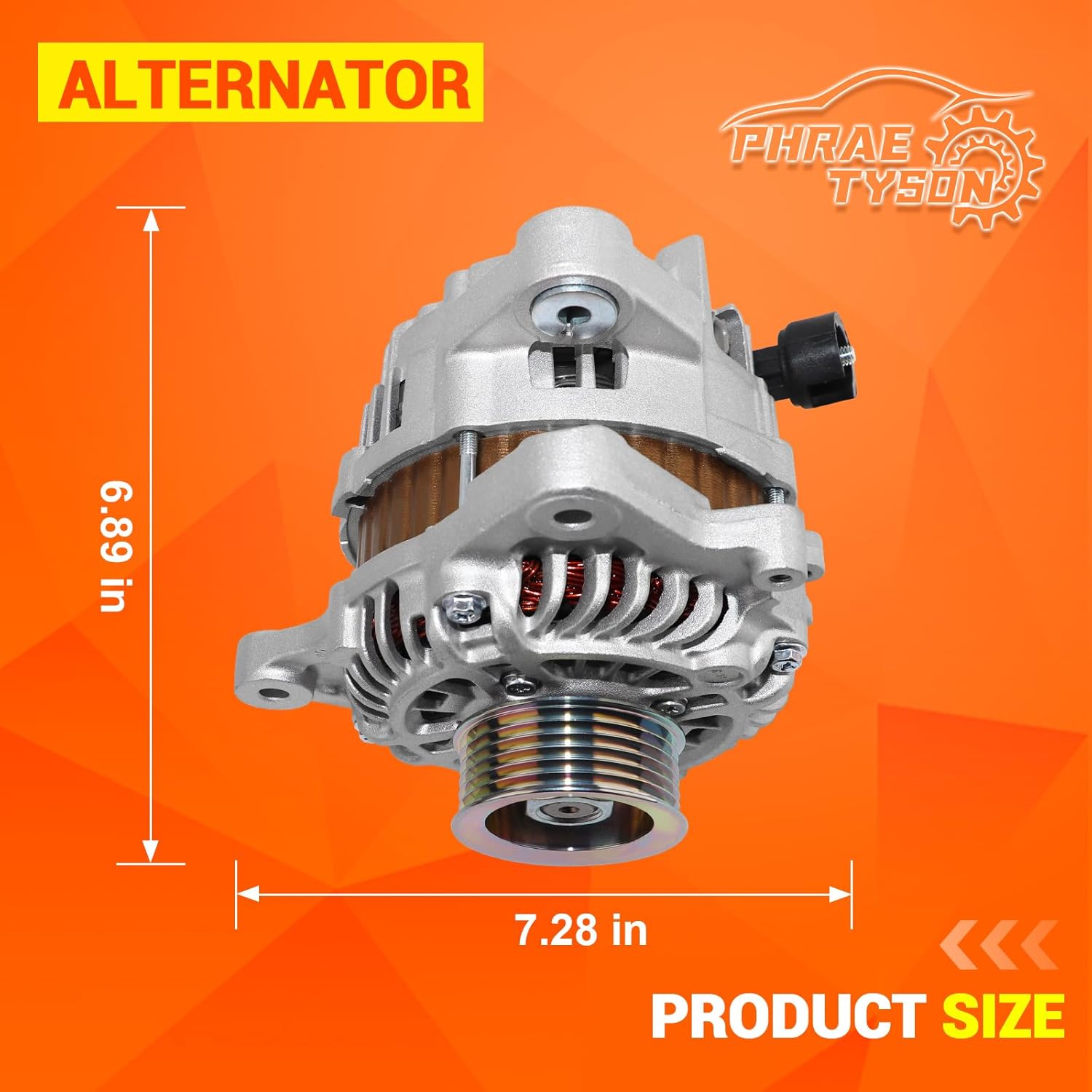 12V 95Amp Alternator Compatible with 2012-2015 Honda Civic 2016-2018 HR-V 1.8L Compatible with 2013-2015 Acura ILX 2.0L Replaces # 31100-R1A-A01 11537N