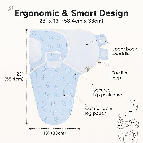 Vista 114 de Paquete de 3 mantas orgánicas para dormir para bebé, para recién nacido, envolturas ergonómicas para bebés de 0 a 3 meses, sacos para dormir, Abc