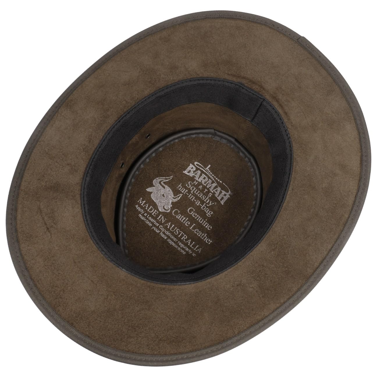 Barmah Squashy Twotone Cappello Uomo - Made in Australia Pelle di Bue Cappelli Vacchetta Outdoor con Fascia Pelle, pistagna Inverno Autunno Estate Primavera Estate/Inverno