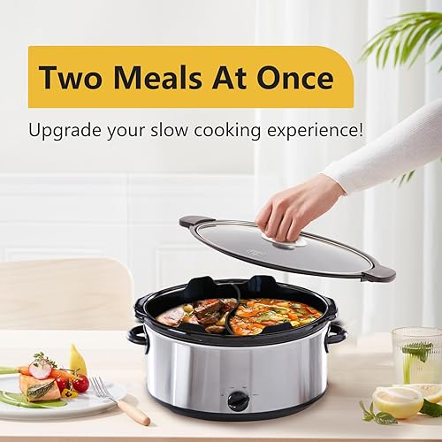 Miniatura 4 de Magikichen Revestimientos ovalados de silicona de 6 a 7 cuartos de galón, para revestimientos de ollas de barro, inserto divisor de olla