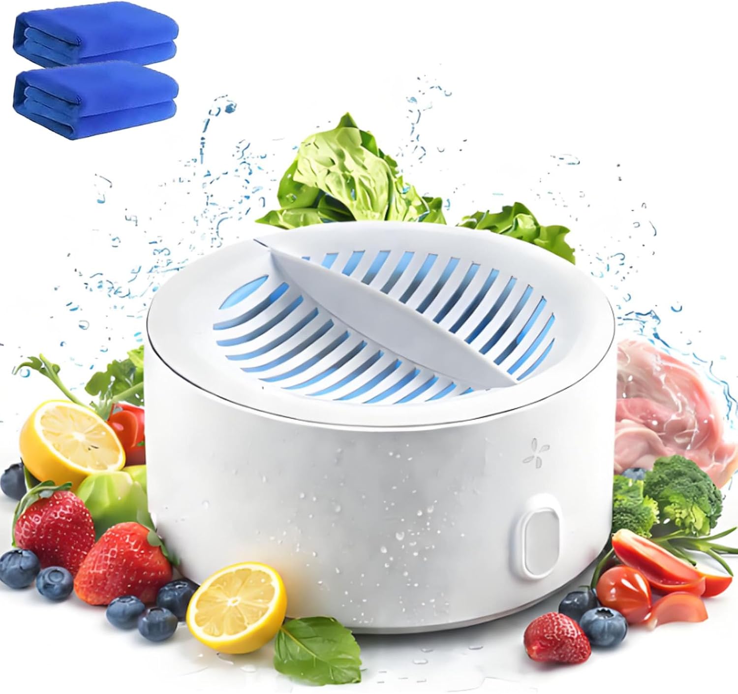 Fruit and Veggie Cleaner Machine,Portable Food Device for Surface Residues,IPX7 Waterproof Rechargeable,Deep Cleaning for Fruits,Veggies & Meat (1pc)