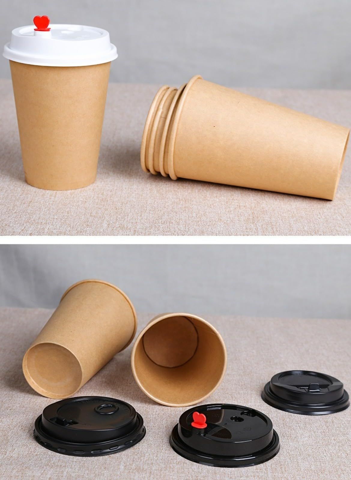 Vasos de papel kraft desechables gruesos, ecológicos, para bebidas calientes para oficina y uso comercial