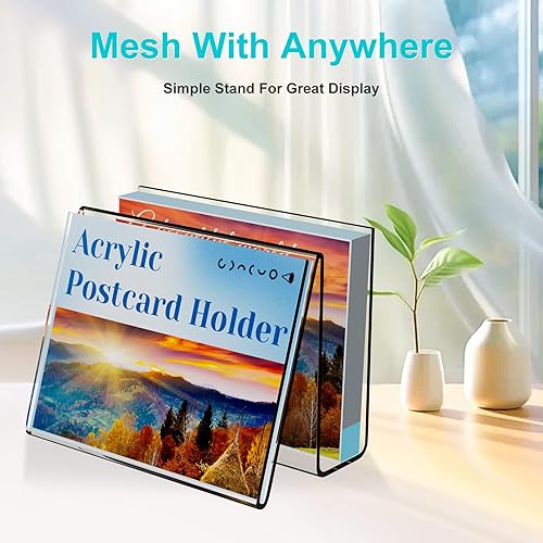 Miniatura 6 de Boloyo Soporte vertical de acrílico para postales, 4 x 6 pulgadas, 1 soporte transparente para tarjetas, caballete, soporte para tableta para