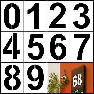 Lackierschablone Zahlenschablone 20 cm Groß – Wiederverwendbare PET-Zahlenschablonen 10 Stück (0–9) für Hausnummern, Parkplatzmarkierung, DIY-Projekte, Holz, Metall, Wand, Boden