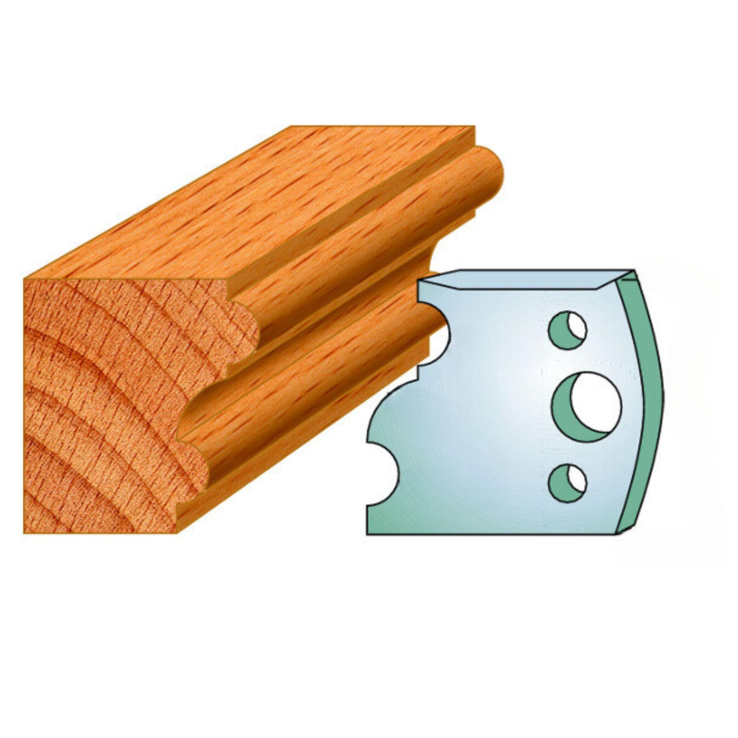 "Xcalibur Tooling 40mm Euro Spindle Moulder Cutter Knives Profile 052, Pack of 2 Precision Steel Blades for Euro Limiter Blocks" โ image 1