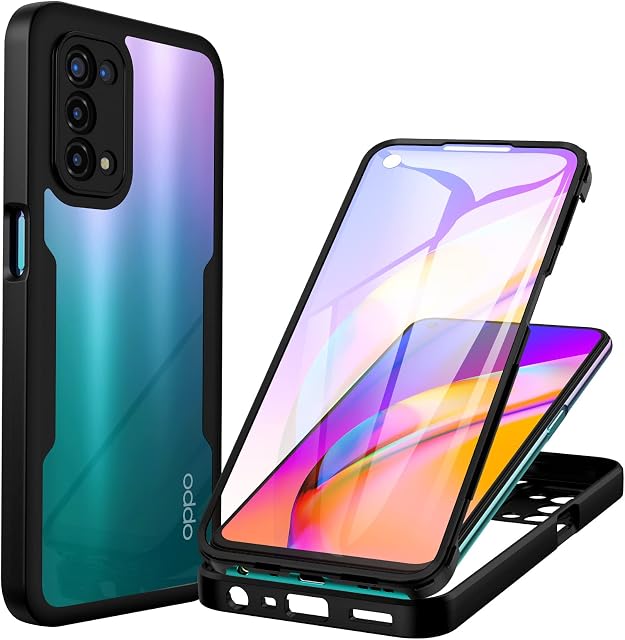CENHUFO for Oppo A54 5G/ A74 5G Case Built-in Screen Protector Heavy Duty Full Body Protection Shockproof Clear Cover Rugged Bumper Phone Case for Oppo A54 5G / Oppo A74 5G