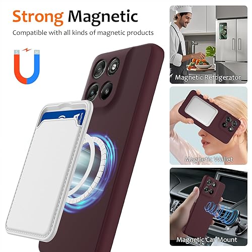 Miniatura 3 de Compatible with Motorola Moto G57 Power 5G Pure Color Simple Case,Support Magnetic Ring, Thin Slim Liquid Silicone Soft Rubber Gel TPU Full Camera