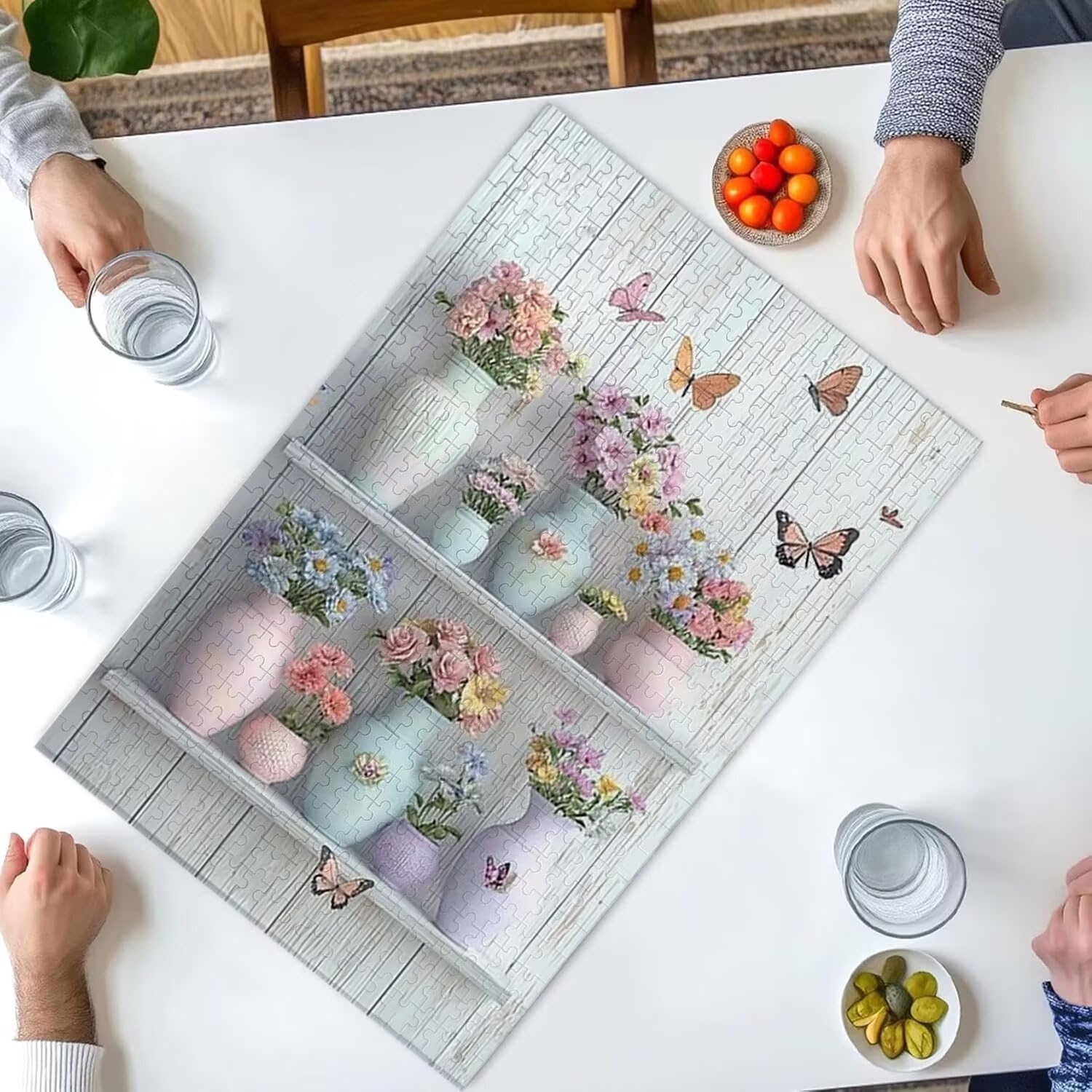 Puzzle dla dorosłych, 1000 elementów, stojak na kwiaty, 1000 puzzli dla dorosłych, gra edukacyjna, 76 x 50 cm, odpowiednie do dekompresji i dekoracji ścian pokoju, prezenty j-428