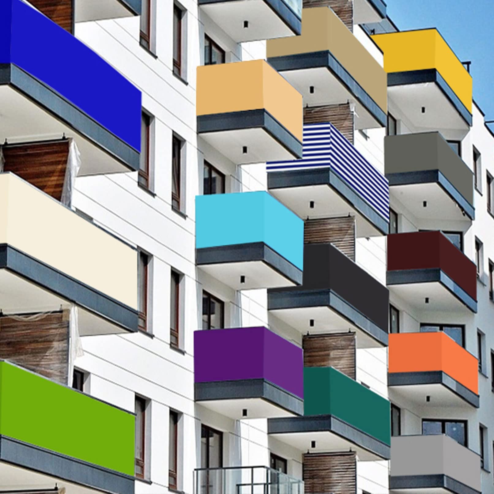 Wodoodporny żagiel przeciwsłoneczny, 5 x 5,5 m, ochrona przed promieniowaniem UV, balkon, ochrona przed podglądaniem, do szklarni i pielęgnacji roślin, zawiera 4 liny, żółty